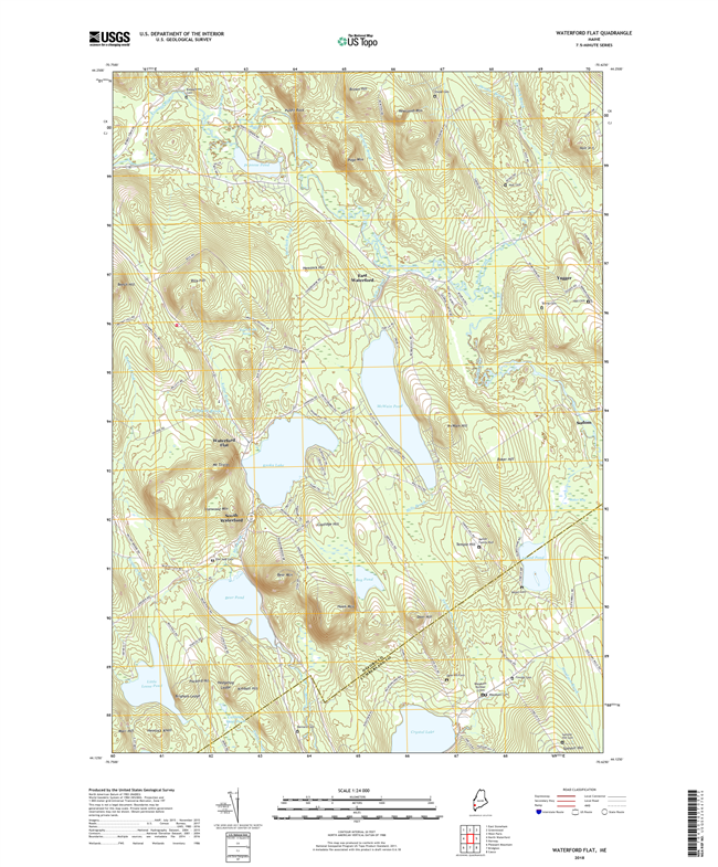 Waterford Flat Maine - 24k Topo Map
