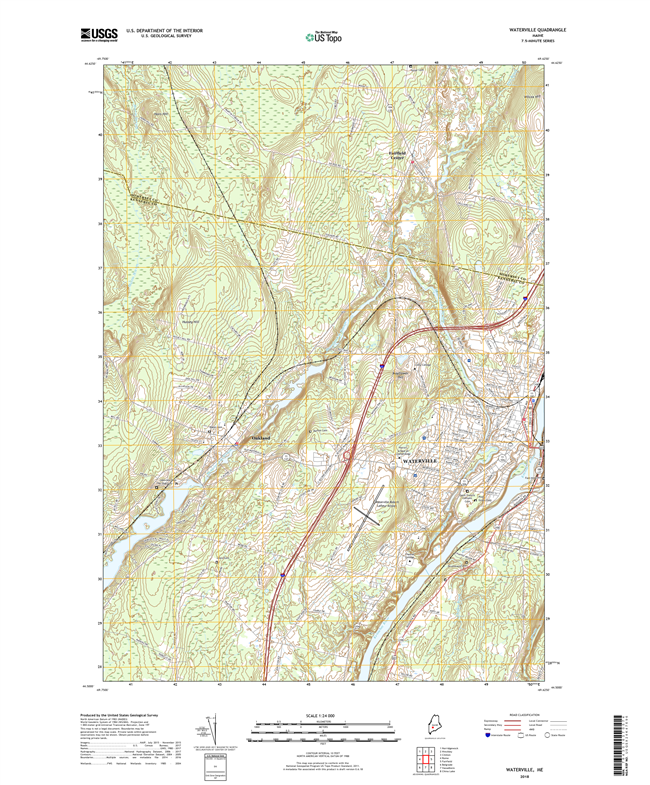 Waterville Maine - 24k Topo Map