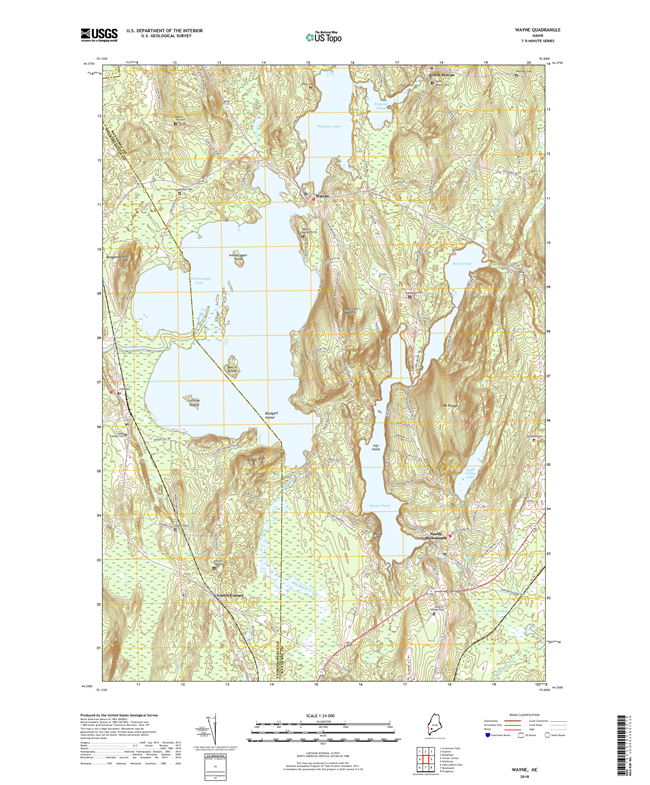 Wayne Maine - 24k Topo Map