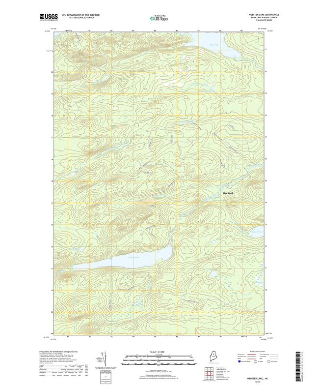 Webster Lake Maine - 24k Topo Map