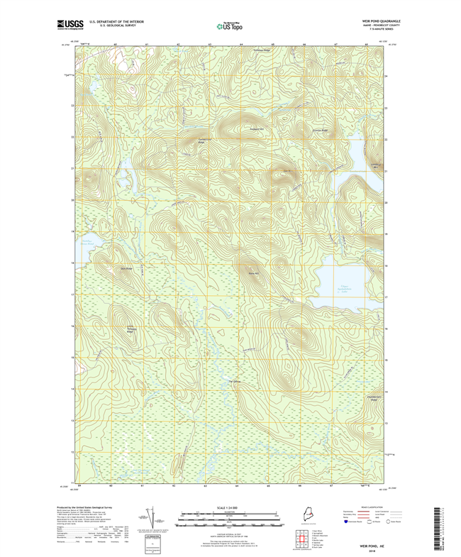 Weir Pond Maine - 24k Topo Map