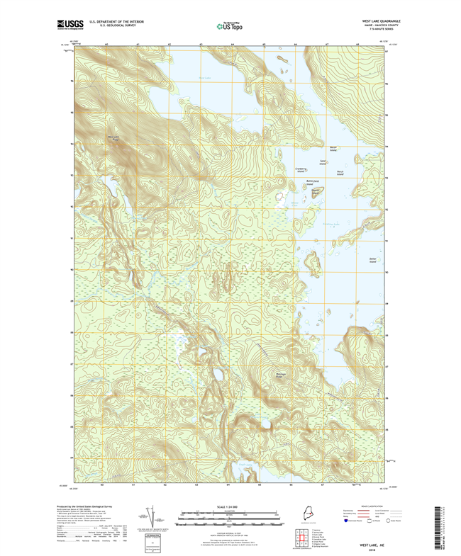 West Lake Maine - 24k Topo Map