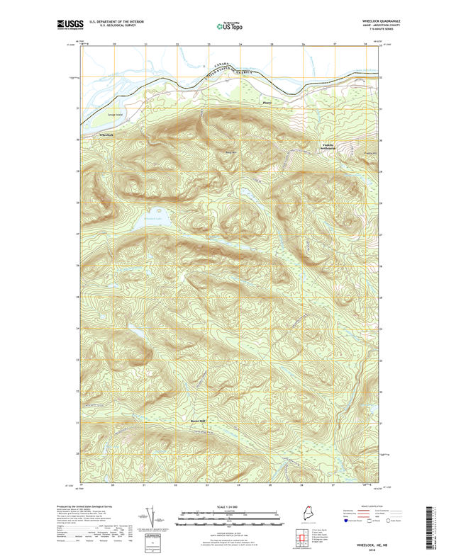 Wheelock Maine - 24k Topo Map
