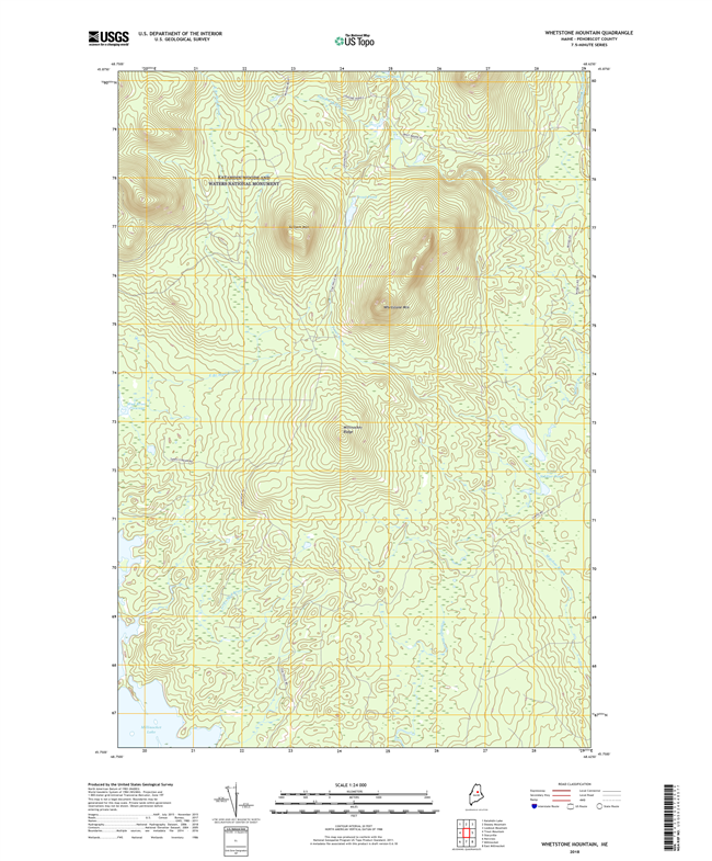 Whetstone Mountain Maine - 24k Topo Map