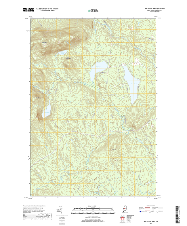 Whetstone Pond Maine - 24k Topo Map