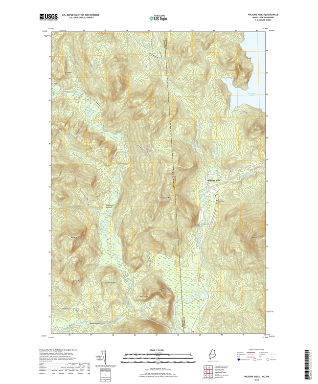 Wilsons Mills Maine - New Hampshire - 24k Topo Map