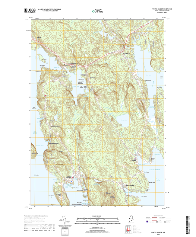 Winter Harbor Maine - 24k Topo Map