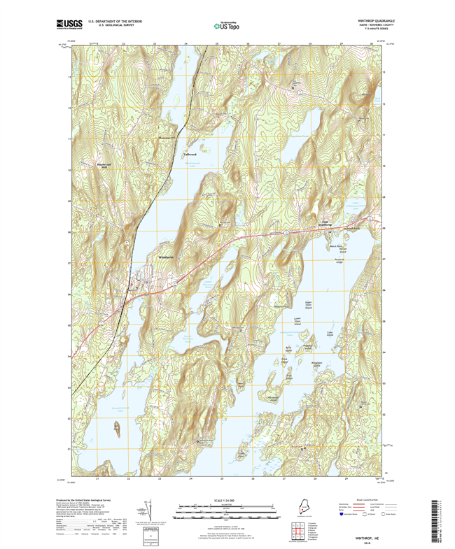Winthrop Maine - 24k Topo Map