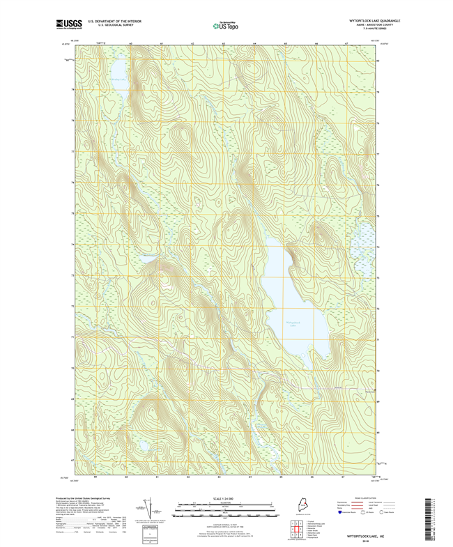 Wytopitlock Lake Maine - 24k Topo Map