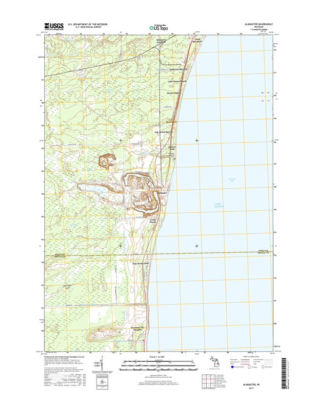 Alabaster Michigan - 24k Topo Map