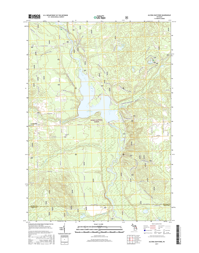 Alcona Dam Pond Michigan - 24k Topo Map