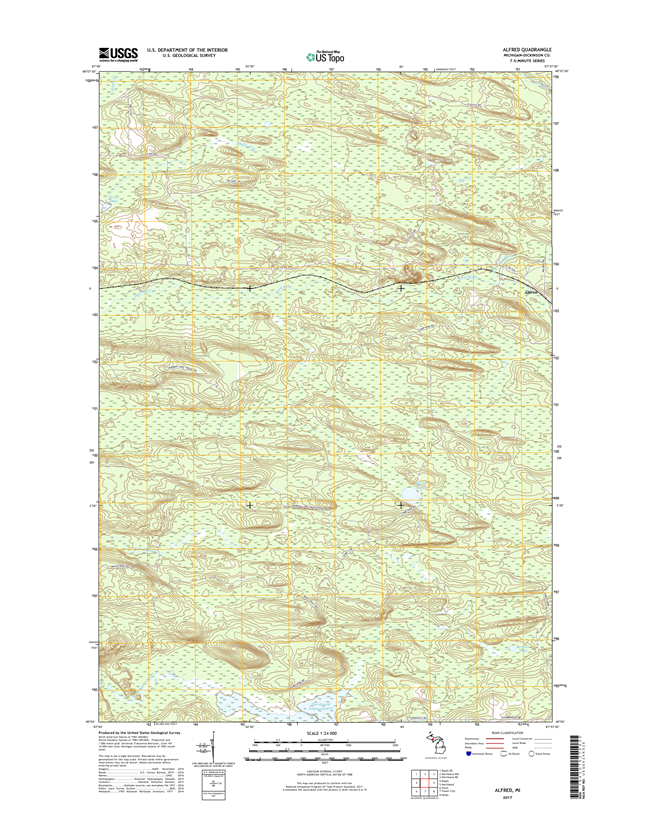 Alfred Michigan - 24k Topo Map