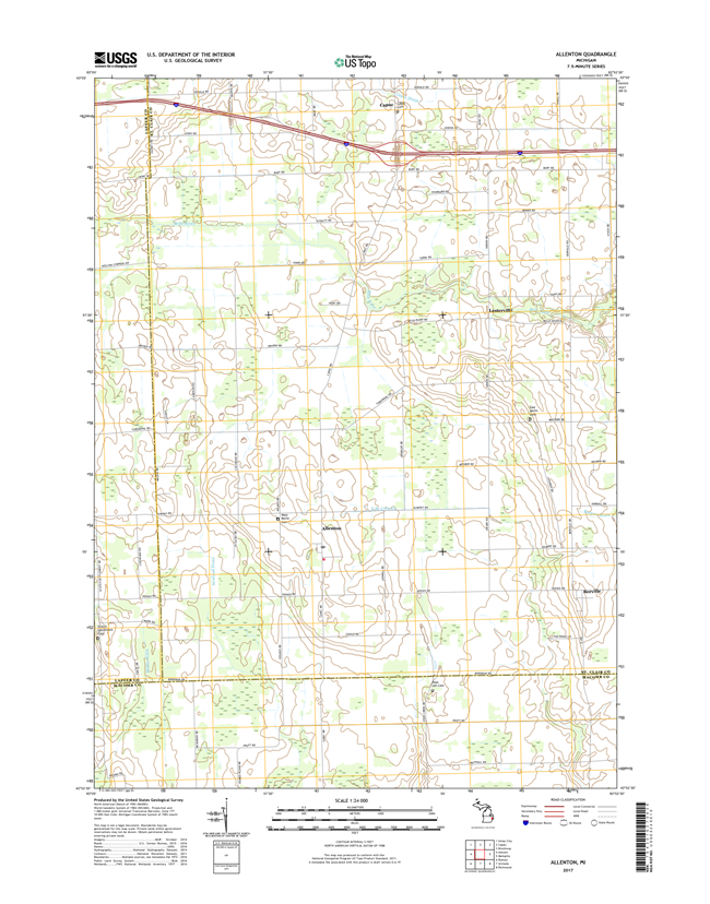 Allenton Michigan - 24k Topo Map