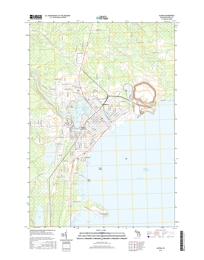 Alpena Michigan - 24k Topo Map
