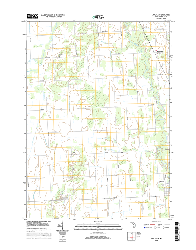 Applegate Michigan - 24k Topo Map