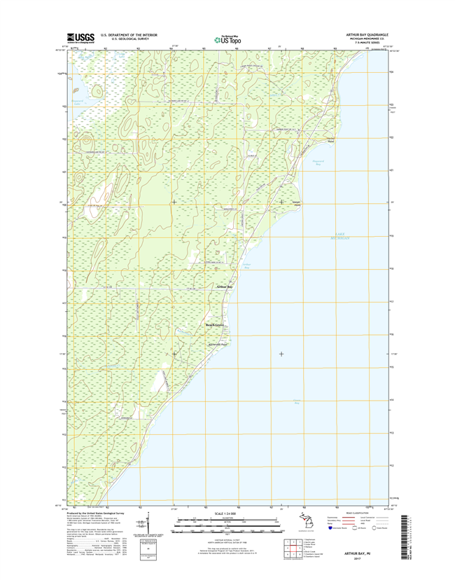 Arthur Bay Michigan - 24k Topo Map