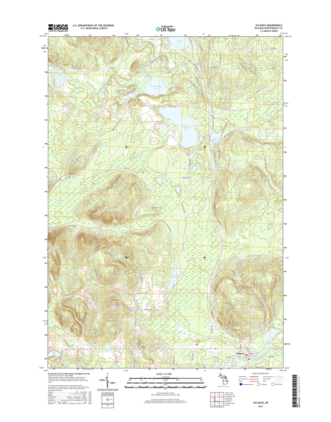 Atlanta Michigan - 24k Topo Map