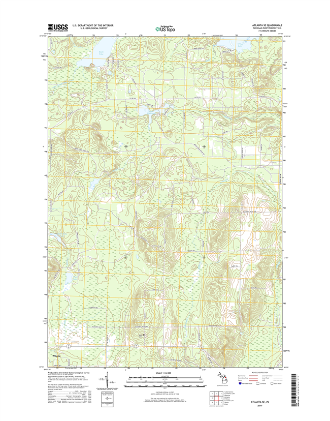 Atlanta SE Michigan - 24k Topo Map