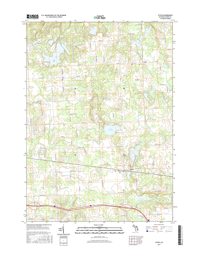 Attica Michigan - 24k Topo Map