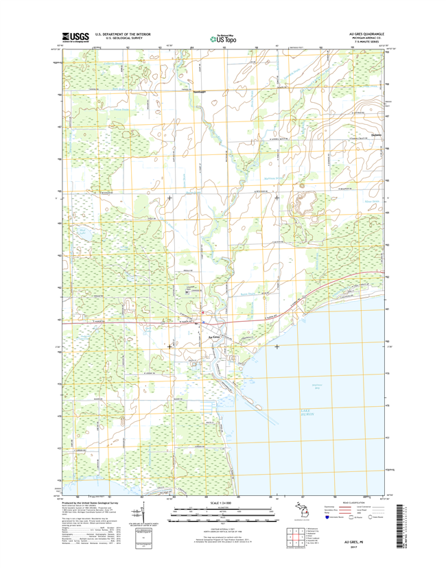 Au Gres Michigan - 24k Topo Map