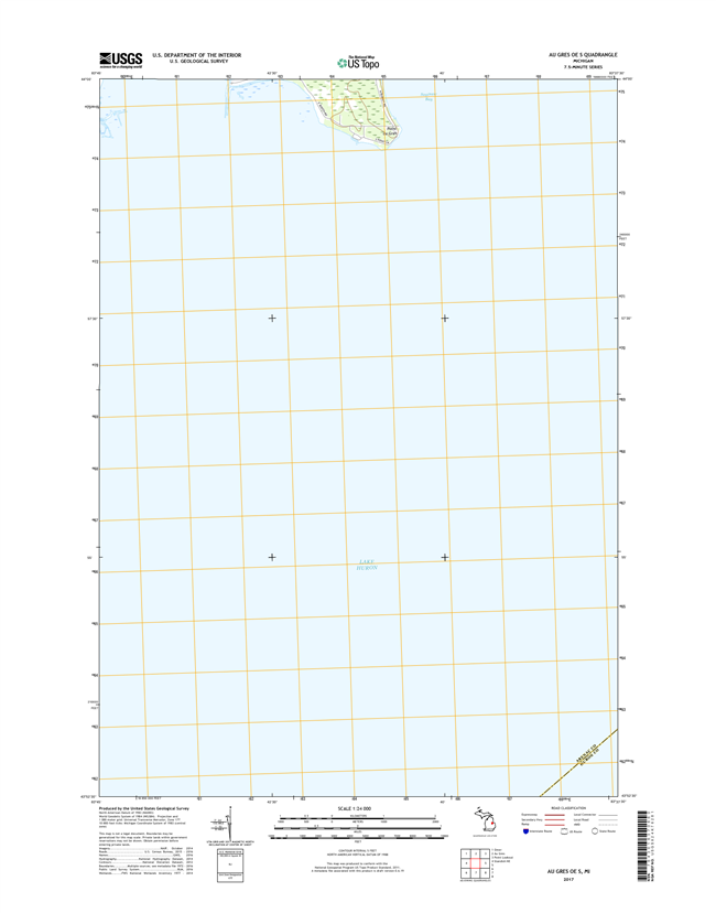 Au Gres OE S Michigan - 24k Topo Map