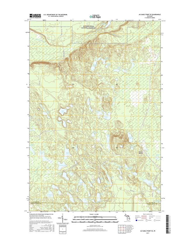 Au Sable Point SE Michigan - 24k Topo Map