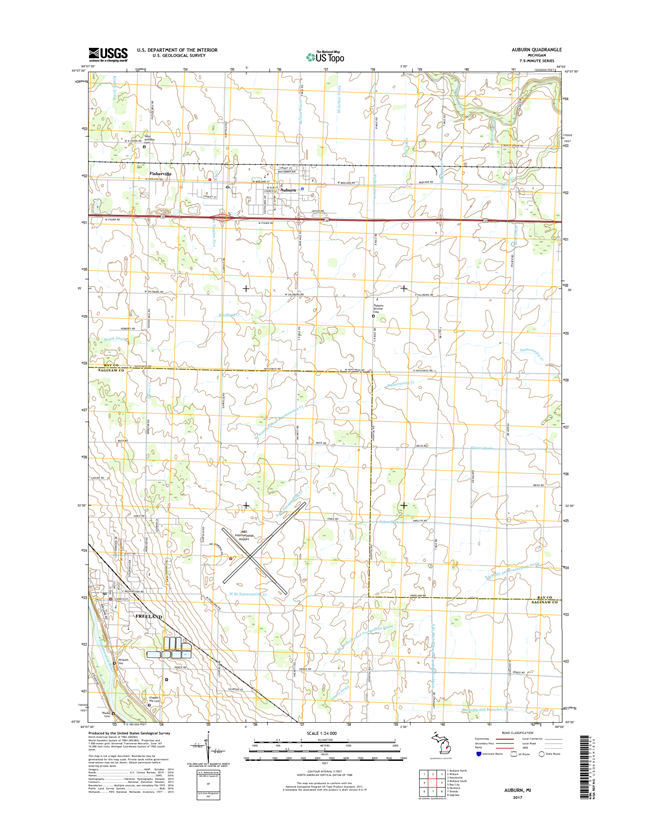 Auburn Michigan - 24k Topo Map