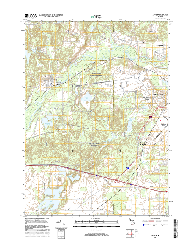 Augusta Michigan - 24k Topo Map