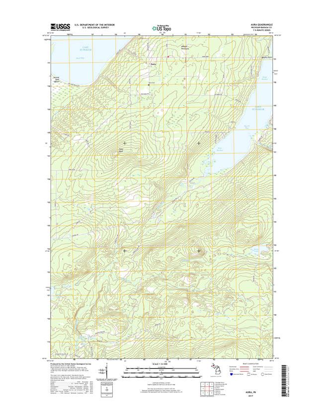 Aura Michigan - 24k Topo Map