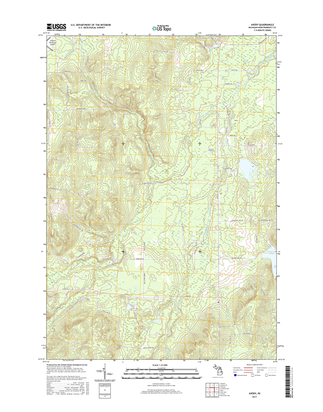 Avery Michigan - 24k Topo Map