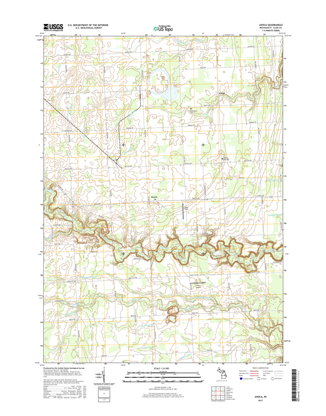 Avoca Michigan - 24k Topo Map