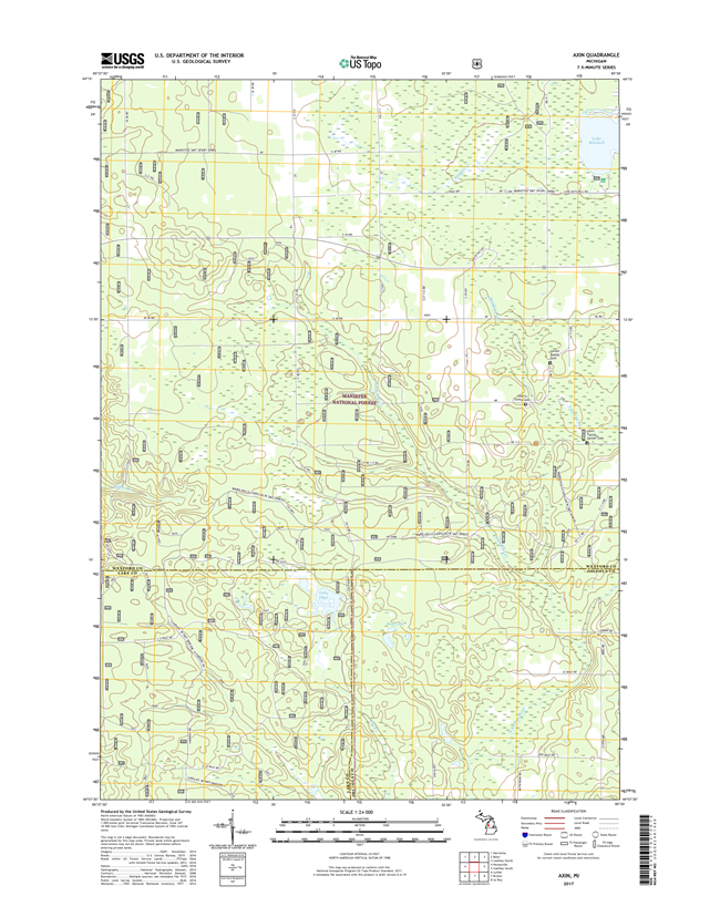 Axin Michigan - 24k Topo Map