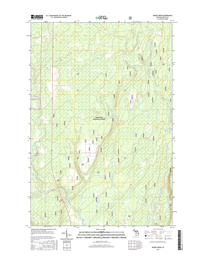 Baker Creek Michigan - 24k Topo Map