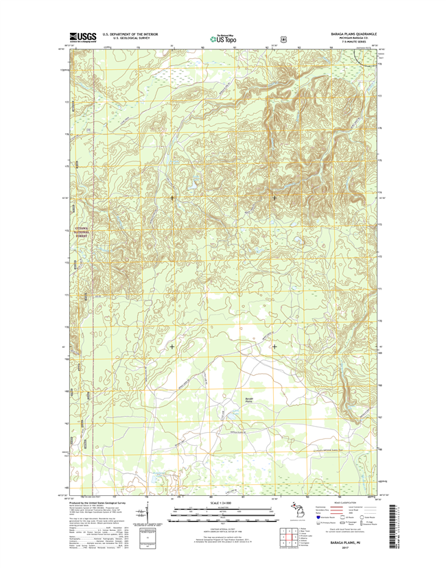 Baraga Plains Michigan - 24k Topo Map