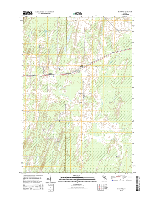Bark River Michigan - 24k Topo Map