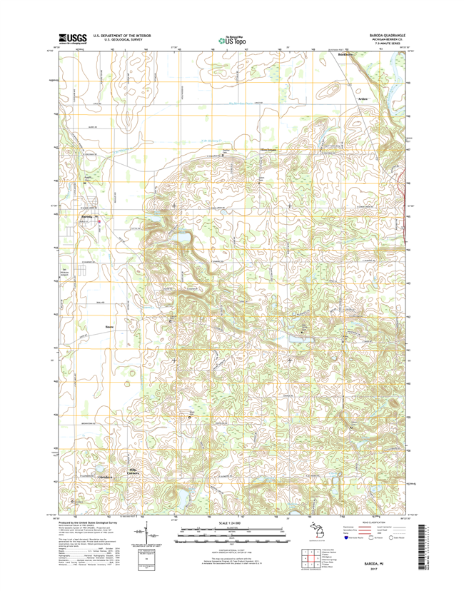 Baroda Michigan - 24k Topo Map