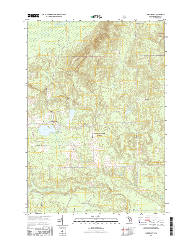 Barton City Michigan - 24k Topo Map