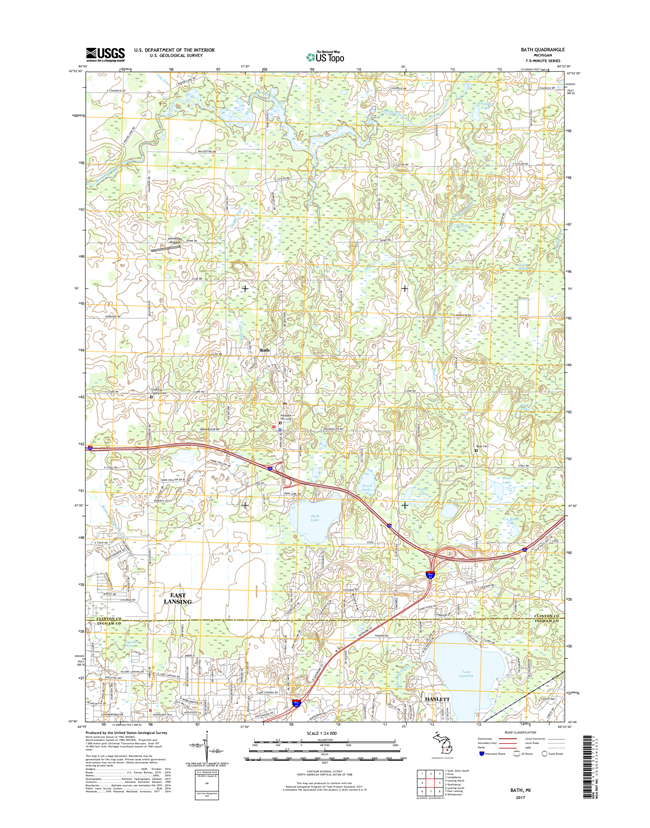 Bath Michigan - 24k Topo Map