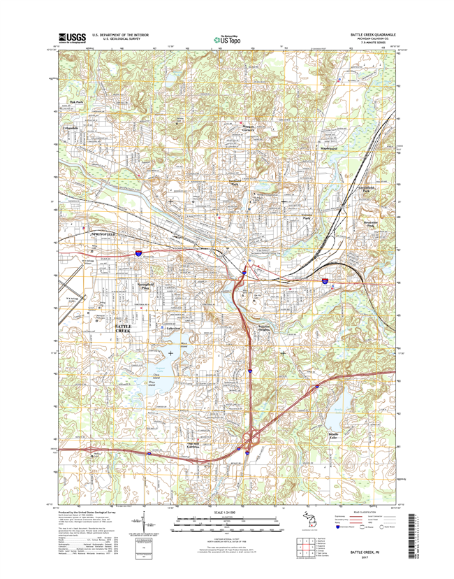 Battle Creek Michigan - 24k Topo Map