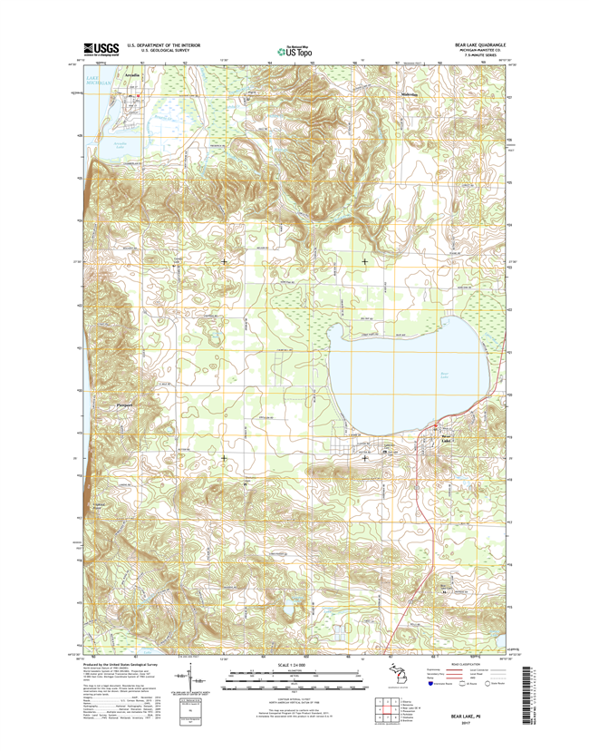 Bear Lake Michigan - 24k Topo Map