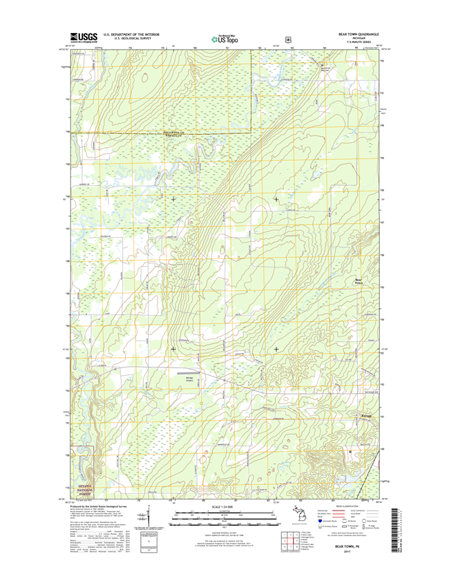 Bear Town Michigan - 24k Topo Map