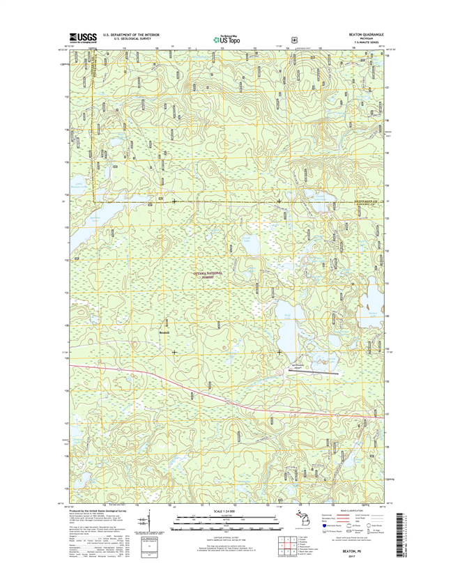 Beaton Michigan - 24k Topo Map