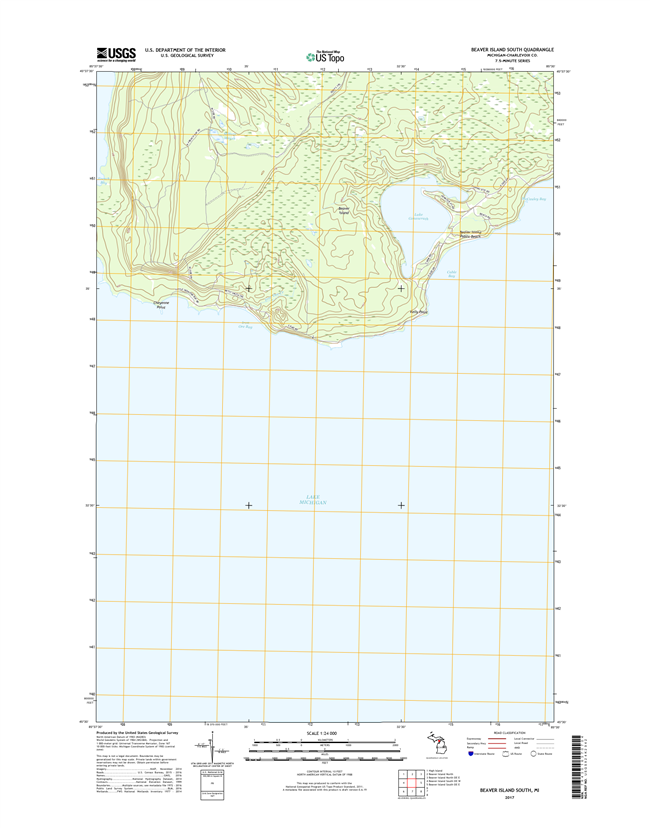 Beaver Island South Michigan - 24k Topo Map