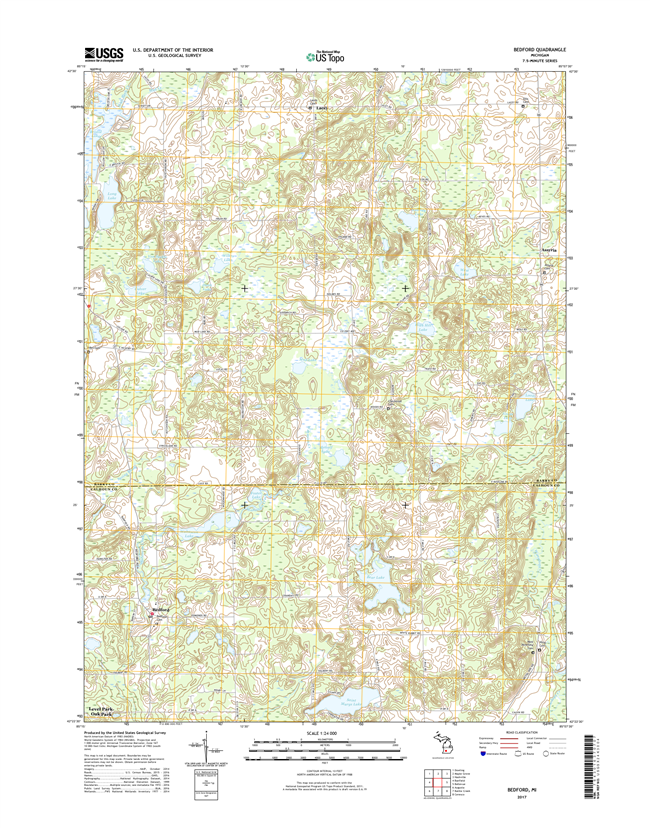 Bedford Michigan - 24k Topo Map