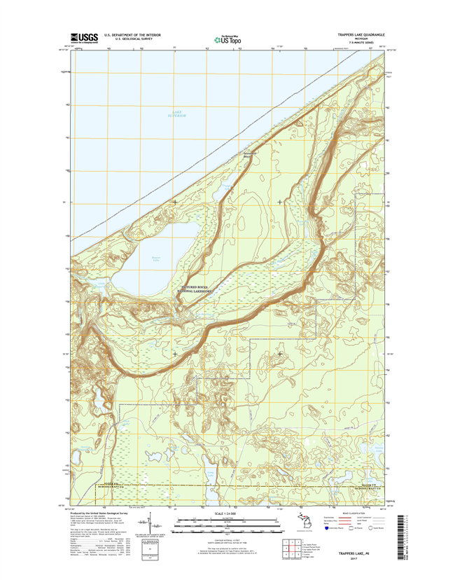 Trappers Lake Michigan - 24k Topo Map