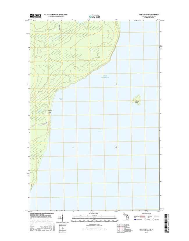 Traverse Island Michigan - 24k Topo Map