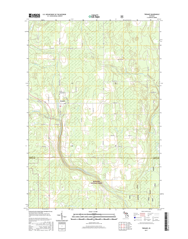 Trenary Michigan - 24k Topo Map