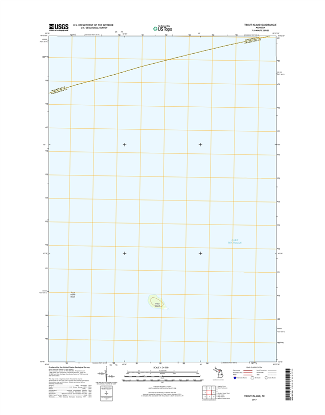 Trout Island Michigan - 24k Topo Map
