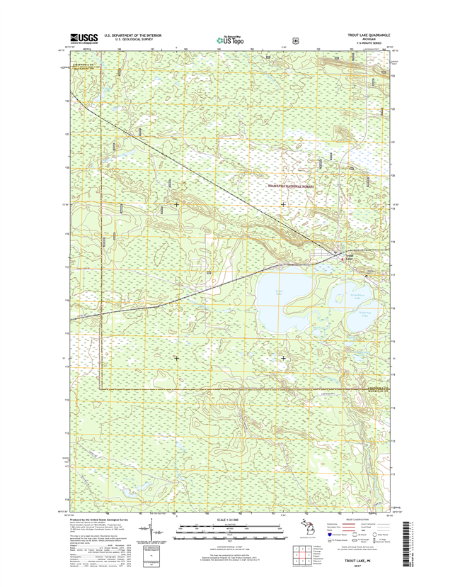 Trout Lake Michigan - 24k Topo Map