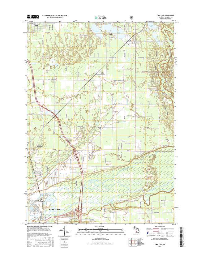 Twin Lake Michigan - 24k Topo Map